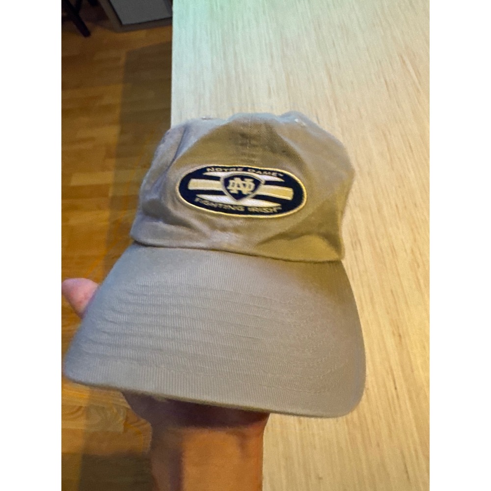 Vintage Adidas Notre Dame Fighting Irish Hat Khaki Tan Strapback Dad Cap Mens 28